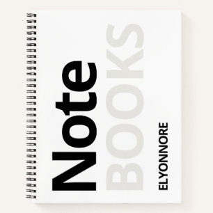 Moderne minimalistische Typografie Schwarz & Weiß  Notizblock