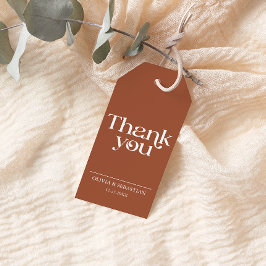 Moderne Minimalistische Typografie Terracotta Wedd Geschenkanhänger