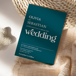 Moderne Minimalistische Typografie Tiefe Aquamarin Einladung