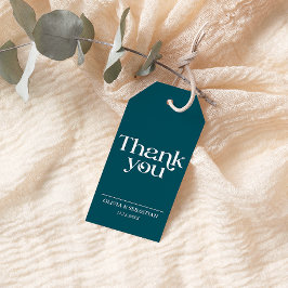 Moderne Minimalistische Typografie Tiefe Aquamarin Geschenkanhänger