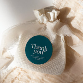 Moderne Minimalistische Typografie Tiefe Aquamarin Runder Aufkleber