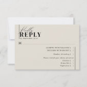 Moderne Minimalistische Typografie Wedding Taupe M RSVP Karte (Vorderseite)