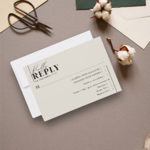 Moderne Minimalistische Typografie Wedding Taupe M RSVP Karte