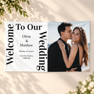 Moderne minimalistische typografische Hochzeitsbeg Banner