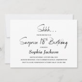 Moderne Minimalistische Überraschung 18. Geburtsta Einladung (Vorderseite)