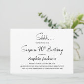 Moderne Minimalistische Überraschung 70. Geburtsta Einladung (Stehend Vorderseite)