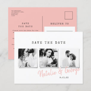 Moderne, minimalistische und stilvolle Hochzeit mi Ankündigungspostkarte