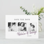 Moderne, minimalistische und stilvolle Hochzeit mi Save The Date (Stehend Vorderseite)