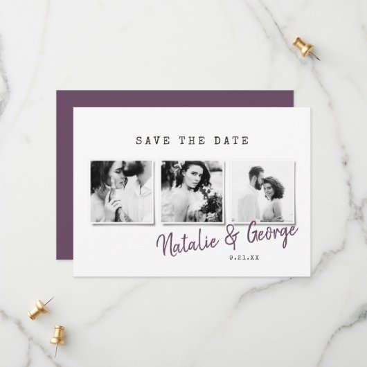 Moderne, minimalistische und stilvolle Hochzeit mi Save The Date (Vorderseite/Rückseite Beispiel)