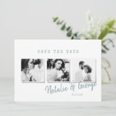 Moderne, minimalistische und stilvolle Hochzeit mi Save The Date (Stehend Vorderseite)
