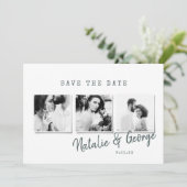 Moderne, minimalistische und stilvolle Hochzeit mi Save The Date (Stehend Vorderseite)