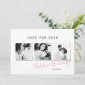 Moderne, minimalistische und stilvolle Hochzeit mi Save The Date (Stehend Vorderseite)