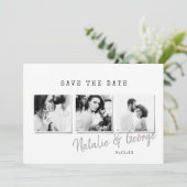 Moderne, minimalistische und stilvolle Hochzeit mi Save The Date (Stehend Vorderseite)