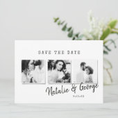 Moderne, minimalistische und stilvolle Hochzeit mi Save The Date (Stehend Vorderseite)