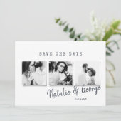 Moderne, minimalistische und stilvolle Hochzeit mi Save The Date (Stehend Vorderseite)