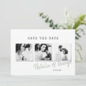 Moderne, minimalistische und stilvolle Hochzeit mi Save The Date (Stehend Vorderseite)