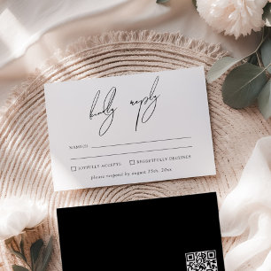 Moderne minimalistische und whimsiige Schrift-RSVP Einladung