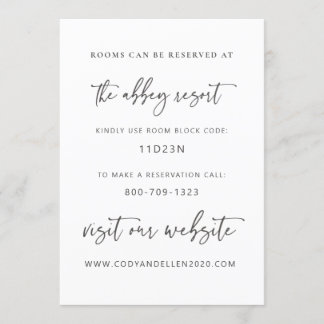 Moderne Minimalistische Unterkunftskarte Einladung