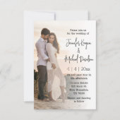 moderne minimalistische verblichene Foto-Hochzeit Einladung (Vorderseite)