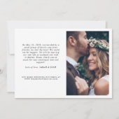 Moderne Minimalistische Verheiratete 2 Foto Script Ankündigung (Rückseite)