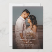 Moderne Minimalistische Verheiratete Foto-Ankündig (Vorderseite)