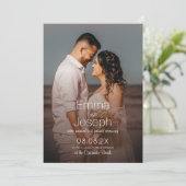 Moderne Minimalistische Verheiratete Foto-Ankündig (Stehend Vorderseite)