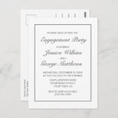 Moderne Minimalistische Verlobung Postkarte (Vorne/Hinten)