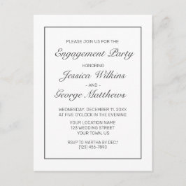 Moderne Minimalistische Verlobung Postkarte