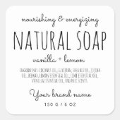 Moderne minimalistische Verpackung einfache weiße Quadratischer Aufkleber (Vorderseite)