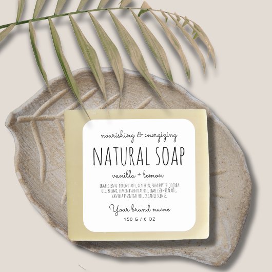 Moderne minimalistische Verpackung einfache weiße Quadratischer Aufkleber