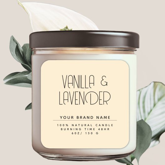 Moderne, minimalistische Verpackungen für Kosmetik Quadratischer Aufkleber