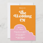 Moderne Minimalistische Vibrand Orange und rosa Ho Einladung (Vorderseite)