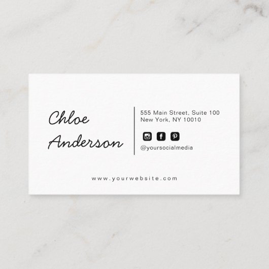 Moderne Minimalistische Visitenkarte (Rückseite)