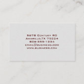 Moderne Minimalistische Visitenkarte (Rückseite)