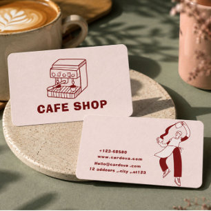 Moderne Minimalistische Visitenkarte für Cafés Des