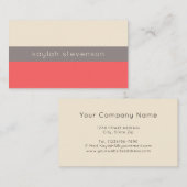 Moderne Minimalistische Visitenkarte | Korallen (Vorne/Hinten)