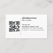 Moderne Minimalistische Visitenkarte mit QR-Code (Rückseite)
