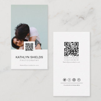 moderne minimalistische Visitenkarten QR-Fotografi Visitenkarte