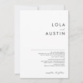 Moderne Minimalistische Vollnamensverheiratung Einladung (Vorderseite)