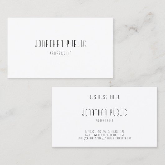 Moderne Minimalistische Vorlage Elegant Beruflich Visitenkarte (Vorne/Hinten)