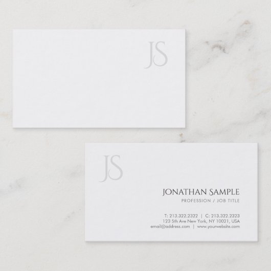 Moderne Minimalistische Vorlage für Monogramm, Ber Visitenkarte (Vorne/Hinten)