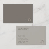 Moderne Minimalistische Vorlage für Monogramm Eleg Visitenkarte (Vorne/Hinten)