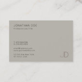 Moderne Minimalistische Vorlage für Monogramm Eleg Visitenkarte (Rückseite)
