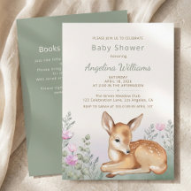 Moderne minimalistische Waldhirsch-Baby-Party 