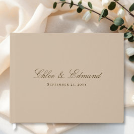 Moderne minimalistische warme beige Hochzeit Gästebuch