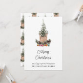 Moderne minimalistische Wasserfarbe Weihnachtsbaum Karte (Vorderseite/Rückseite Beispiel)