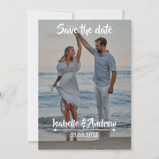 Moderne Minimalistische Wasserfarbenhochzeit Save The Date (Vorderseite)