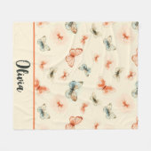 Moderne Minimalistische Wasserfarbenschmetterlinge Fleecedecke (Vorderseite (Horizontal))