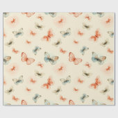 Moderne Minimalistische Wasserfarbenschmetterlinge Geschenkpapier (Flach)