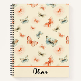 Moderne Minimalistische Wasserfarbenschmetterlinge Notizblock